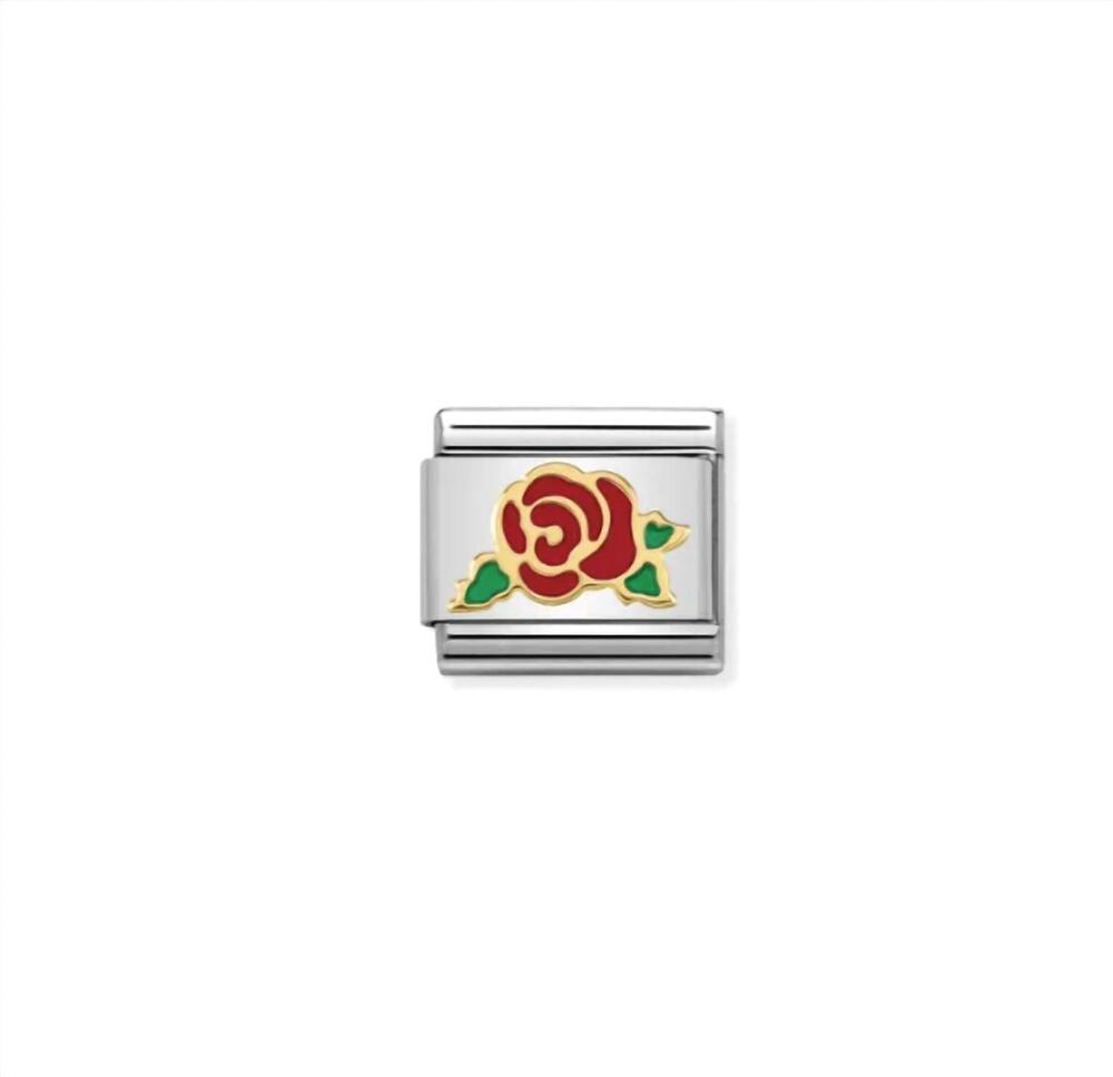 NEW NOMINATION women's for her links bracelet in red rose